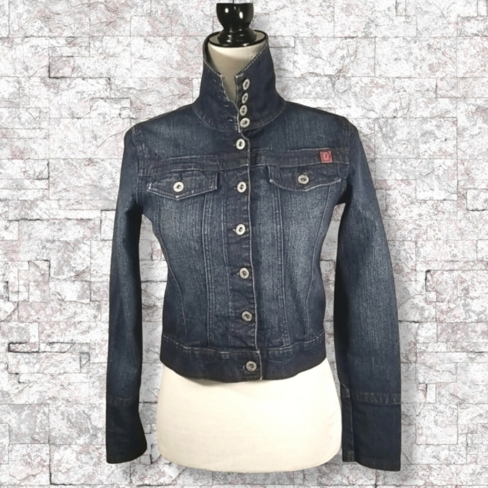 Vintage Foxy Jean Jacket Size S with Embroidered Back